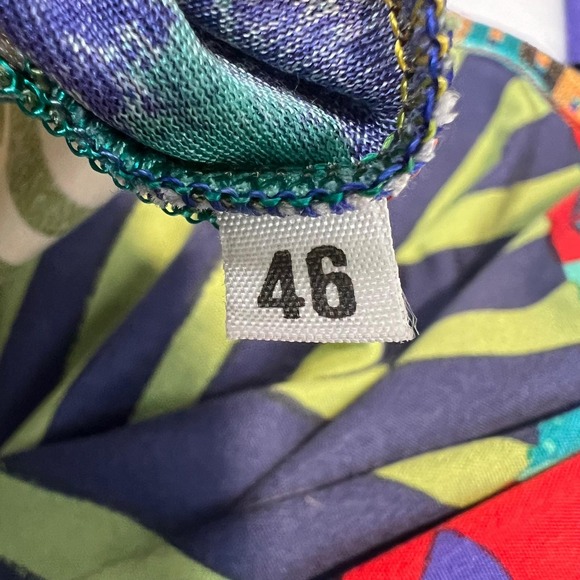 Missoni Silk Jersey Patchwork Knit Top Pants Set Vibrant Late 80s VTG 46/12–14 - Picture 10 of 12